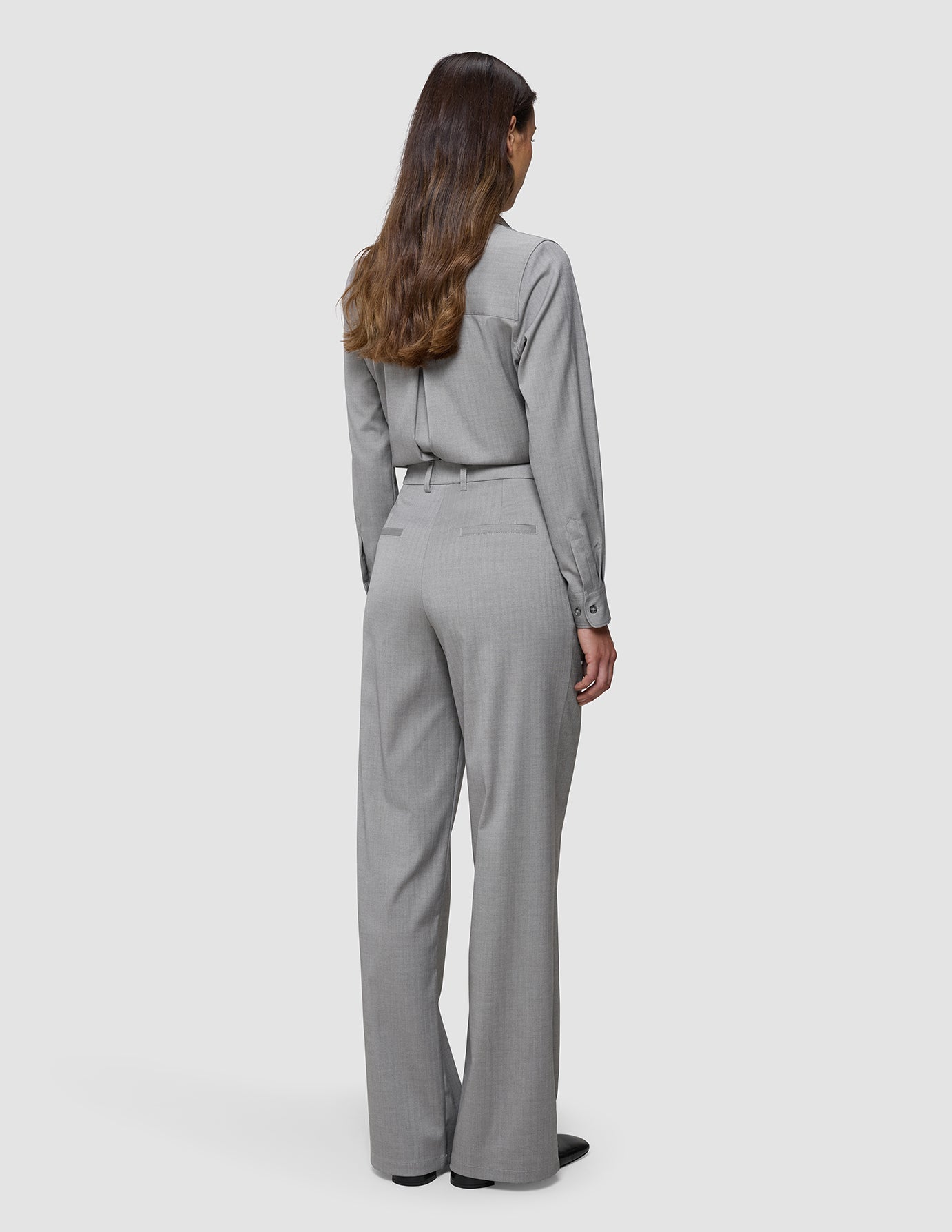 Women's Skye Pants Wide Mellow Beige Herringbone